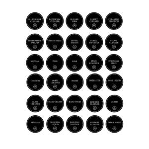 Laundry &  Cleaning Labels – 30 Waterproof Stickers